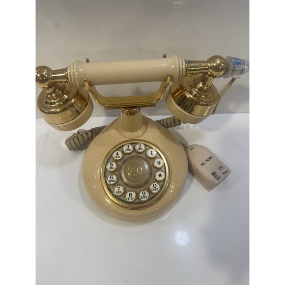 Vintage Western Electric French Style Push Button Telephone in Cream & Gold - Picture 3 of 8